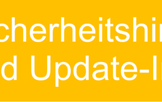 Banner Sicherheitshinweise und Update-Infos